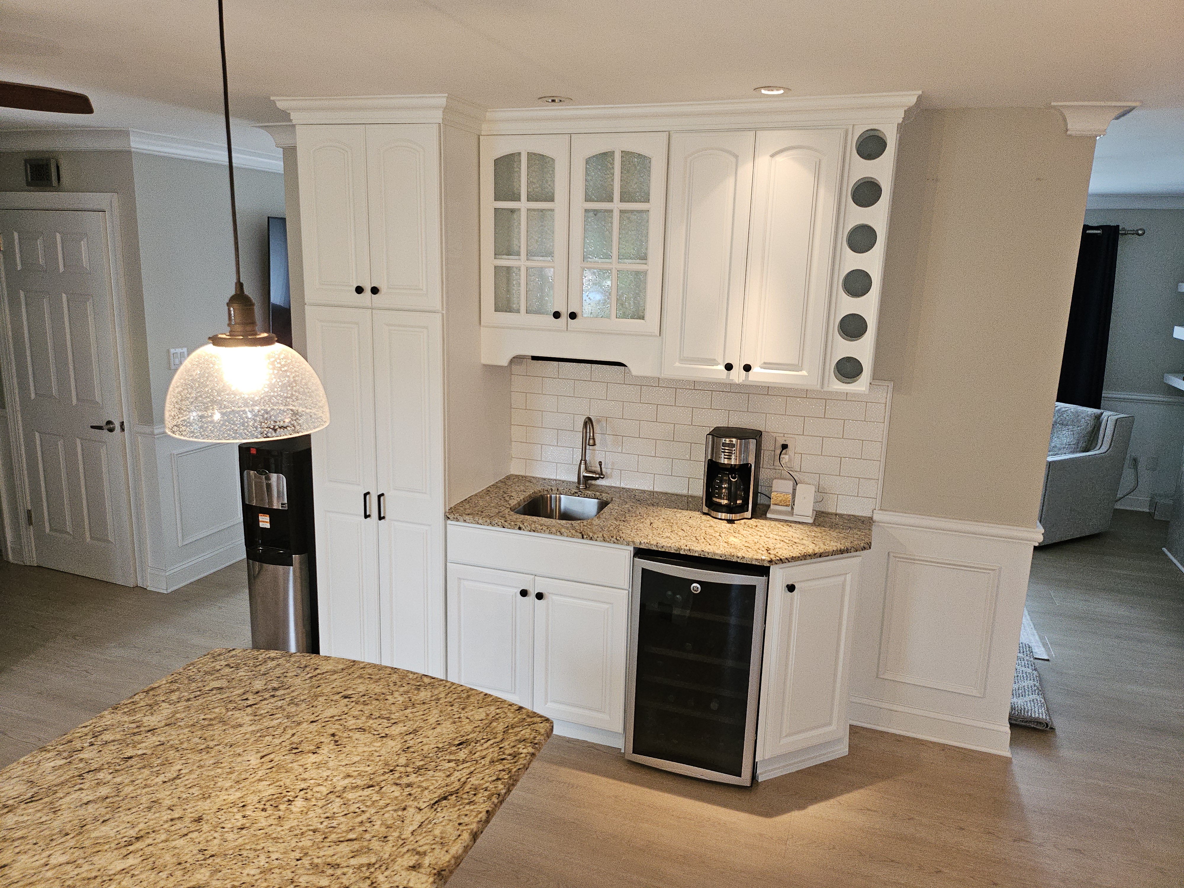 Kitchen cabinets after — bright white finish